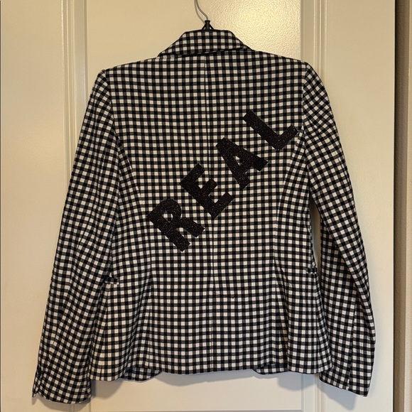 Hipchik Couture | Checkered Plaid real  Glitter Blazer - Picture 6 of 9